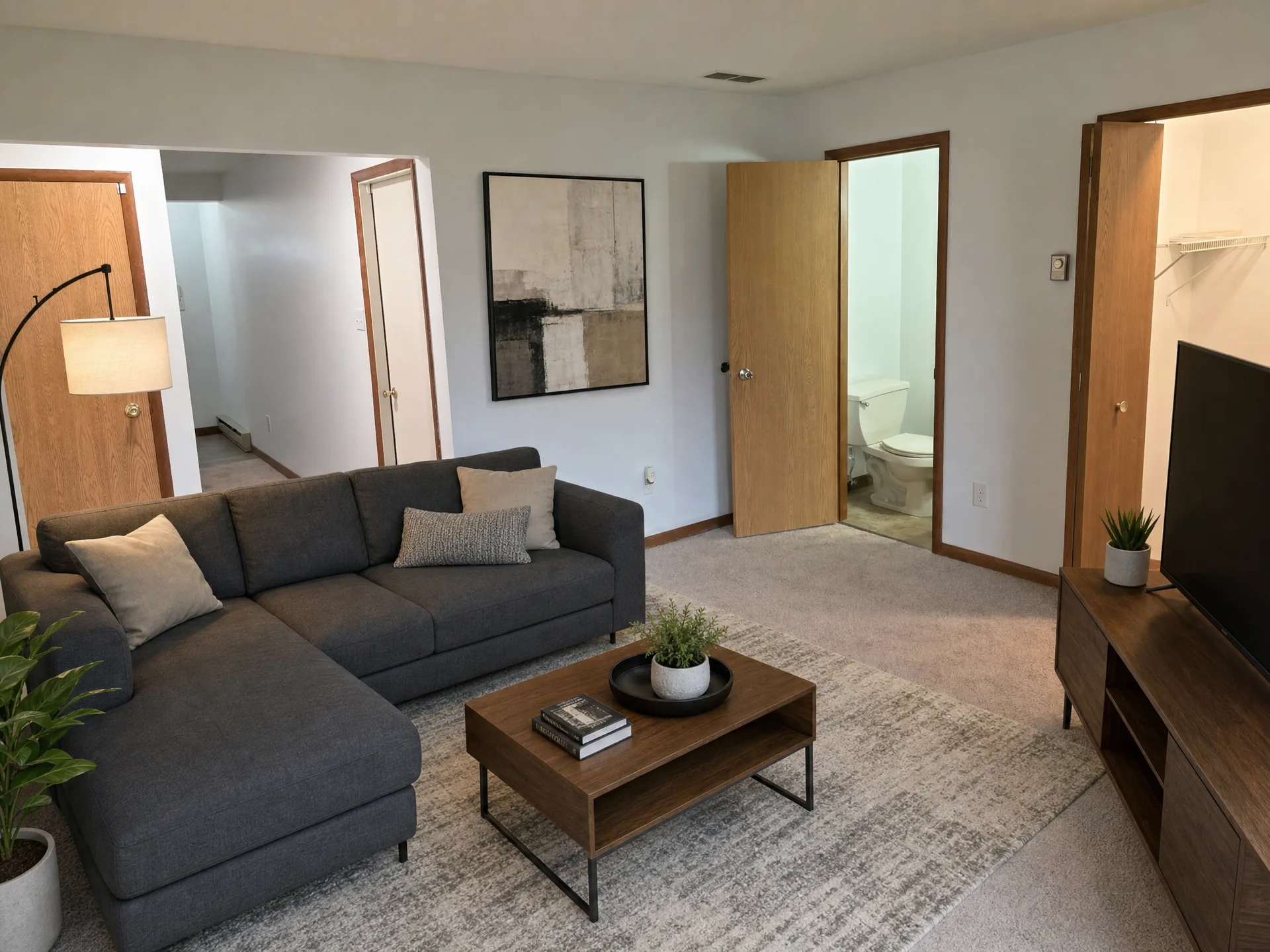Family room virtually staged at 1118 Bernice Dr, Coplay PA