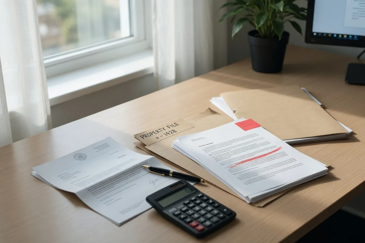 Short-sale documents being reviewed for accuracy and compliance