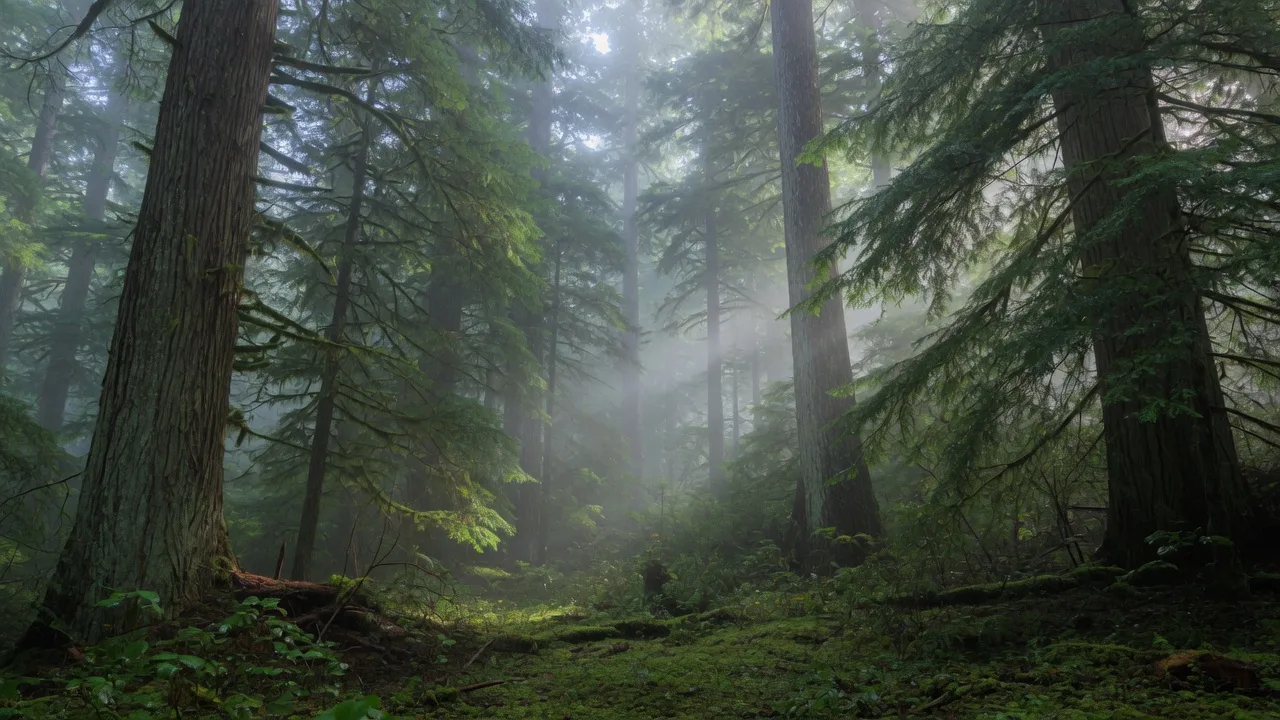 Lush Pacific Northwest forest canopy near Tryon Creek
