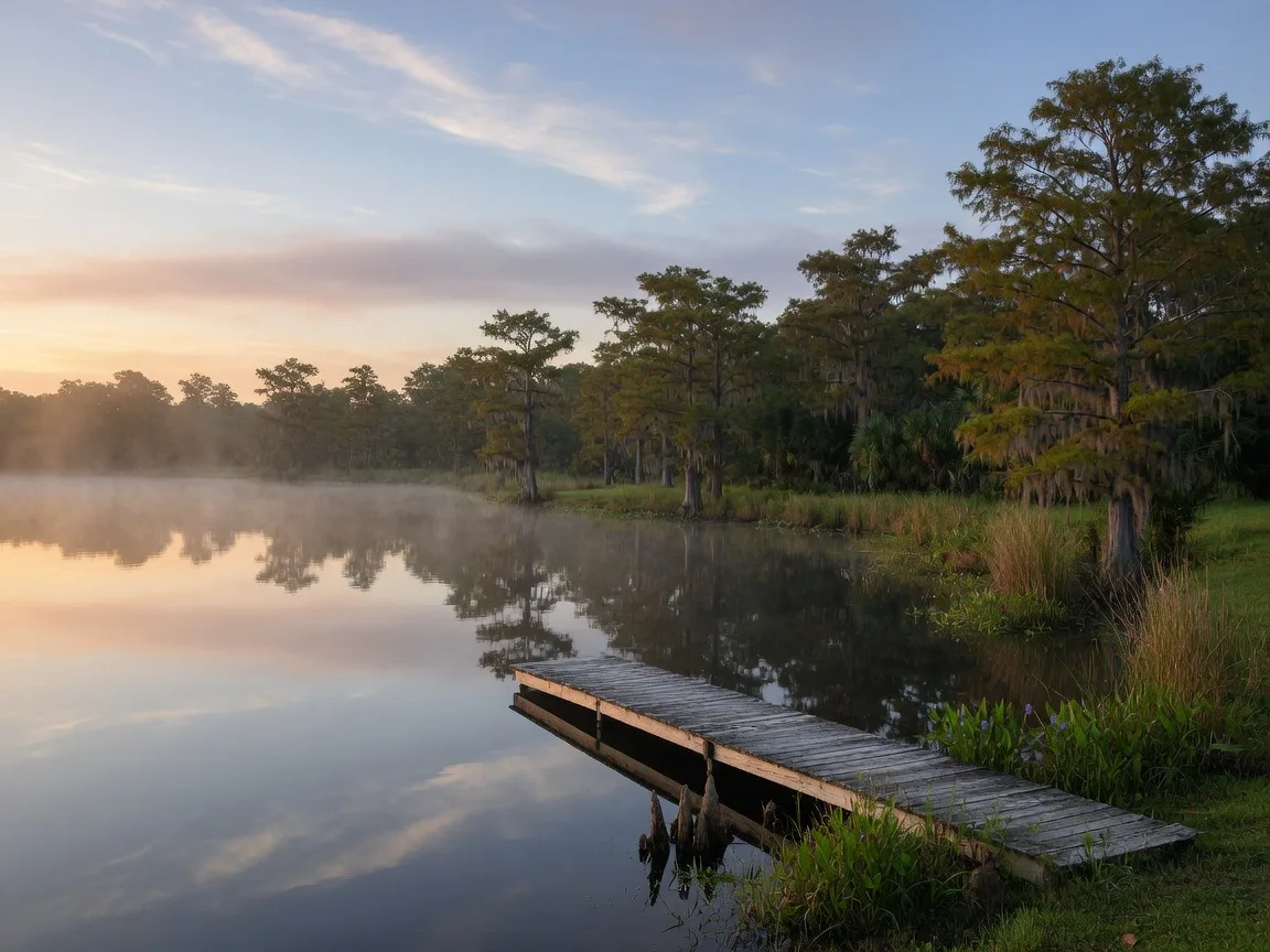 Lake Wailes in Lake Wales, Florida with shoreline trees and open water