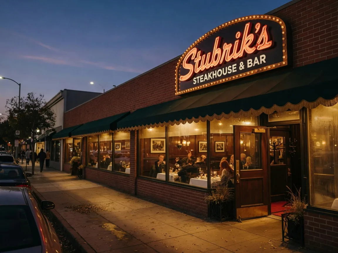 Stubrik's Steakhouse & Bar in downtown Fullerton, a classic American steakhouse