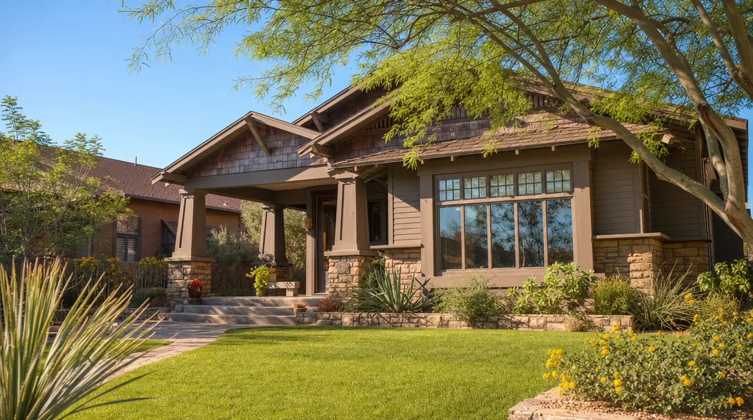 Craftsman bungalow home exterior with welcoming front porch