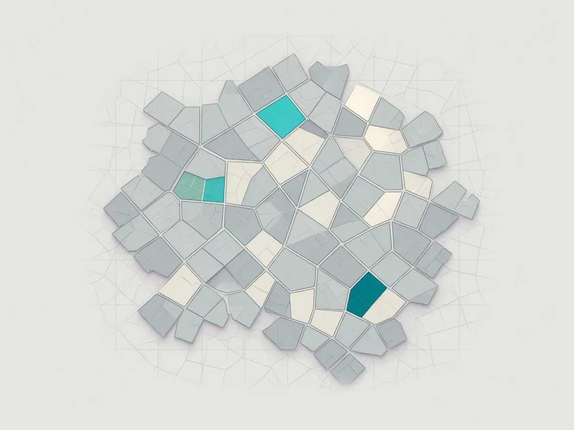 Abstract aerial data landscape in deep teal tones representing property intelligence