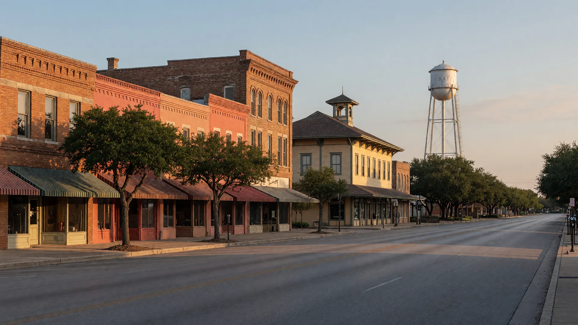 Illustrative image of the historic main street character of Old Town Katy