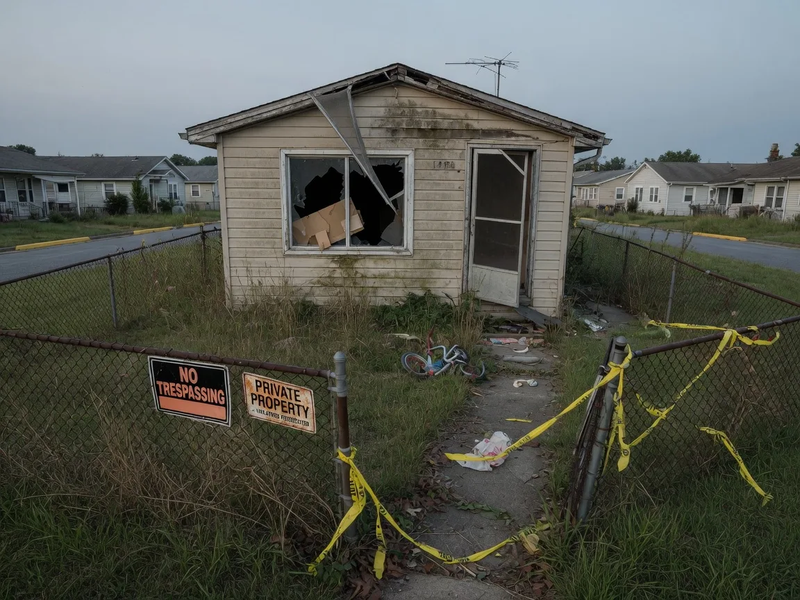 Neglected vacant Maryland property with broken window, overgrown lawn, and chain-link fence showing what happens when a probate home is not properly secured