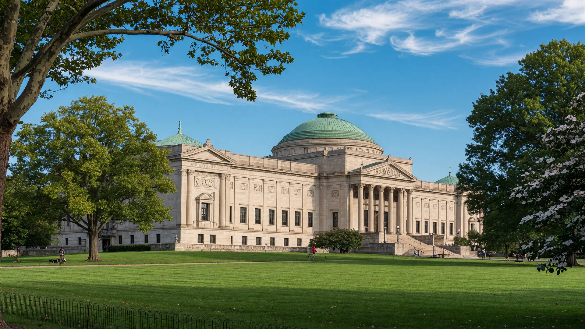 Penn Museum neoclassical building near Powelton Village