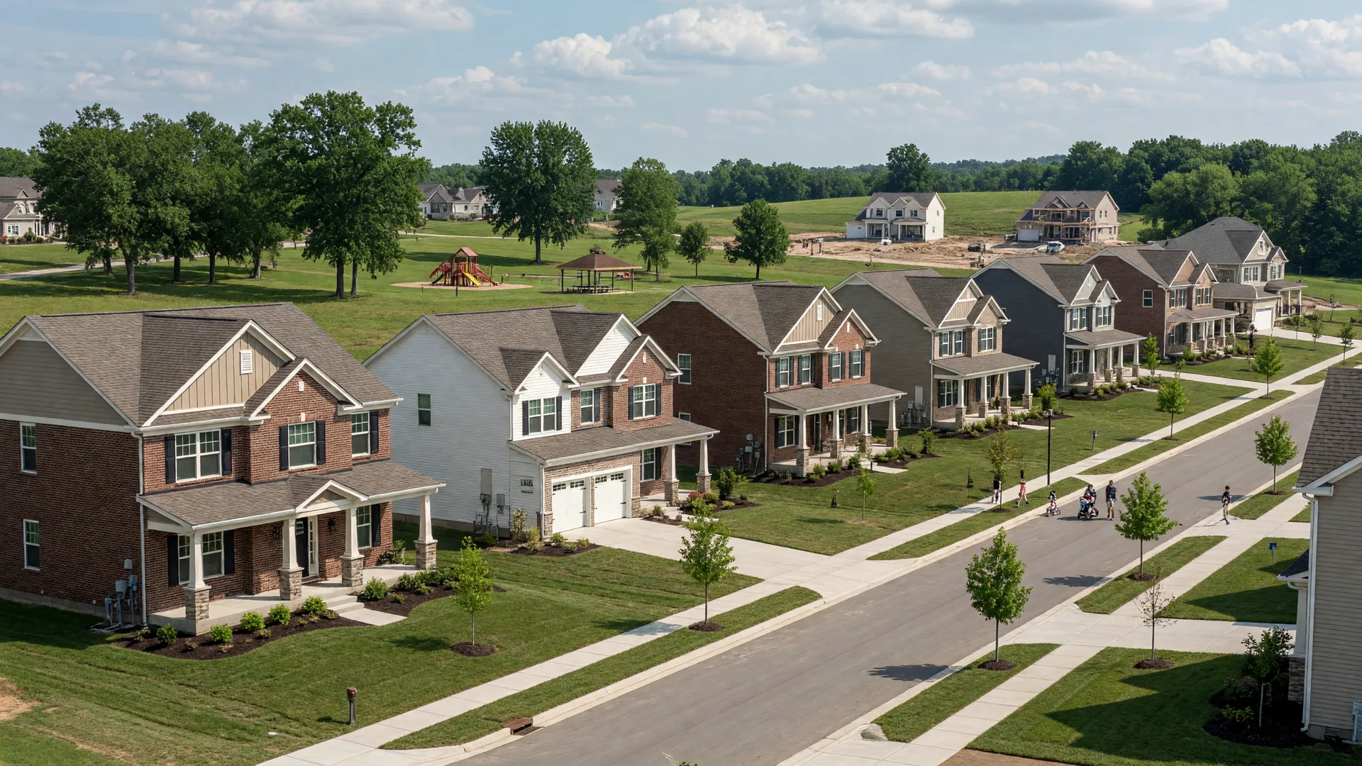 New construction traditional and craftsman homes in Fishers, Indiana with family-friendly suburban character