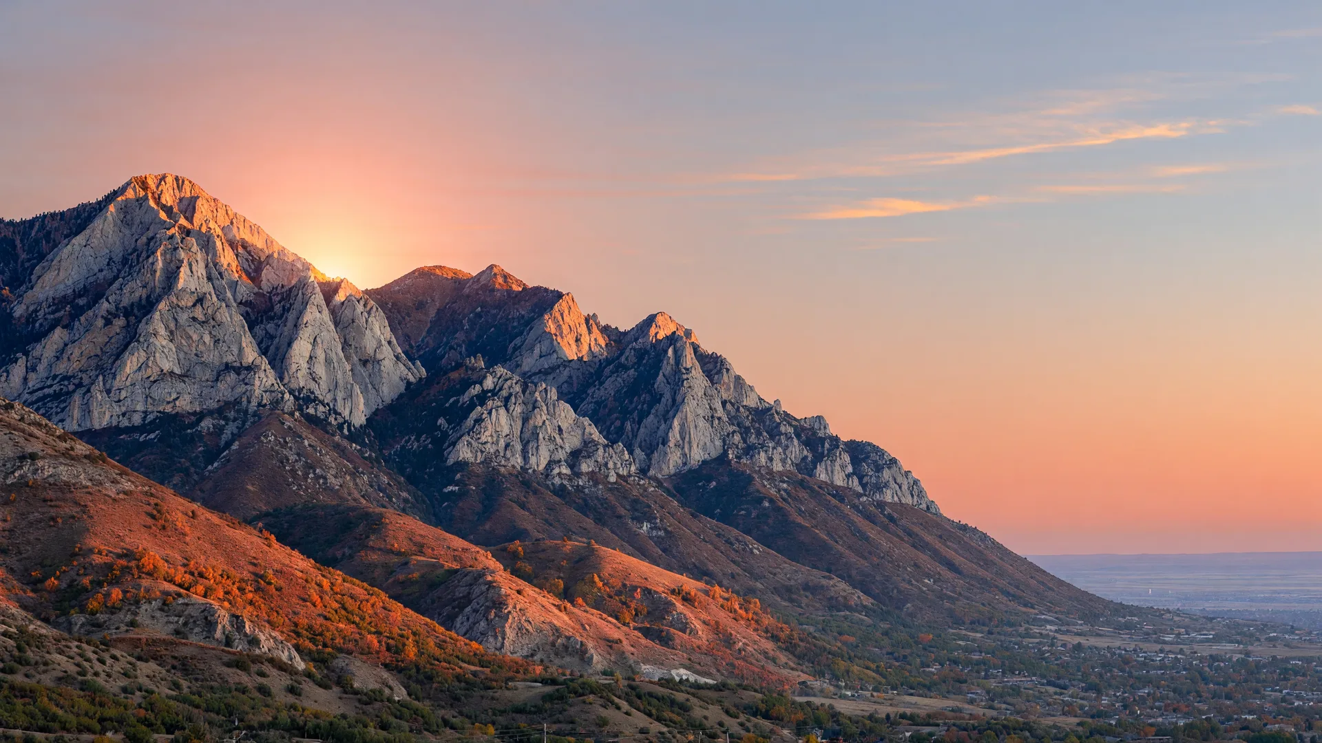 The Wasatch mountains above Draper, home of many active Utahns
