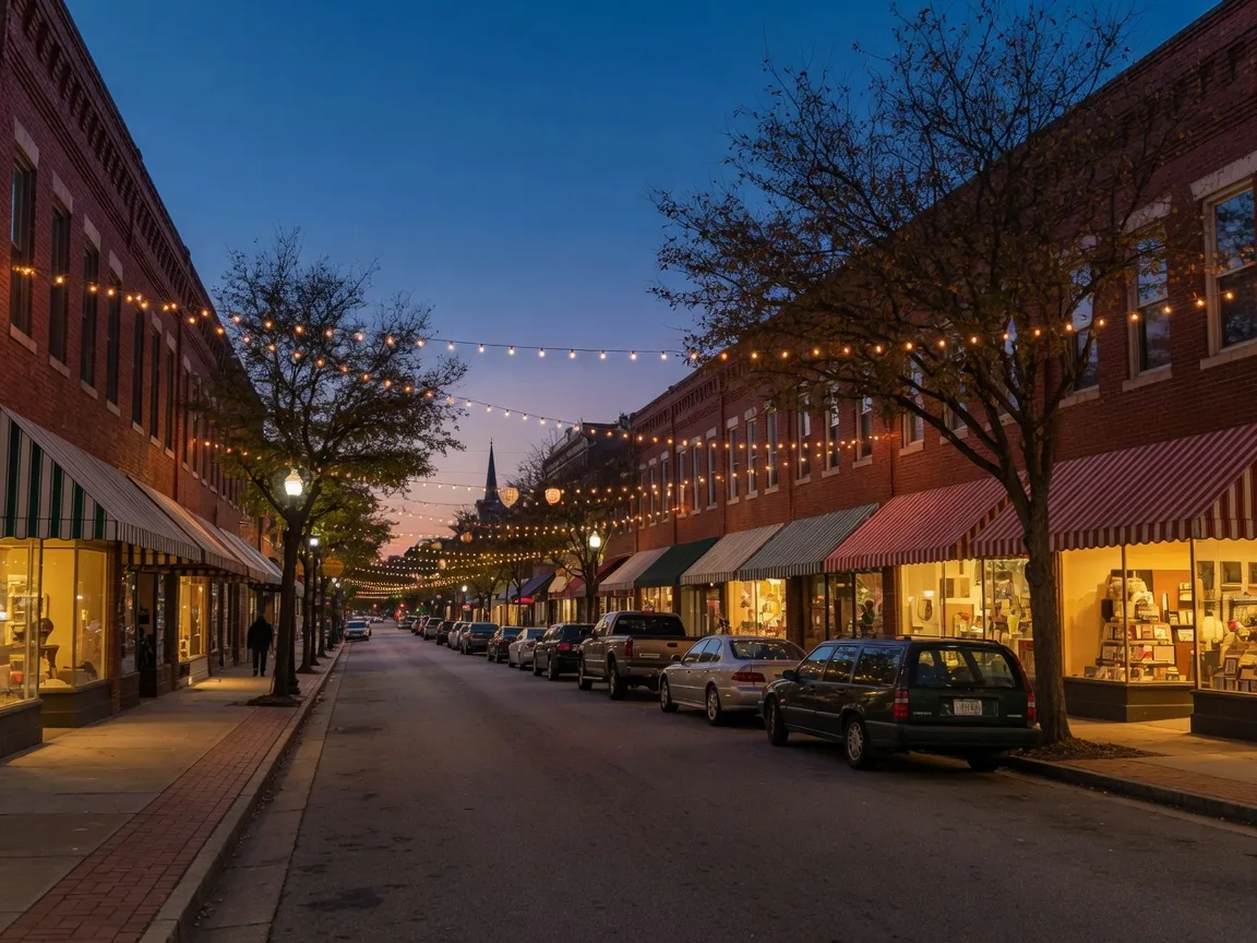 College Park neighborhood at dusk