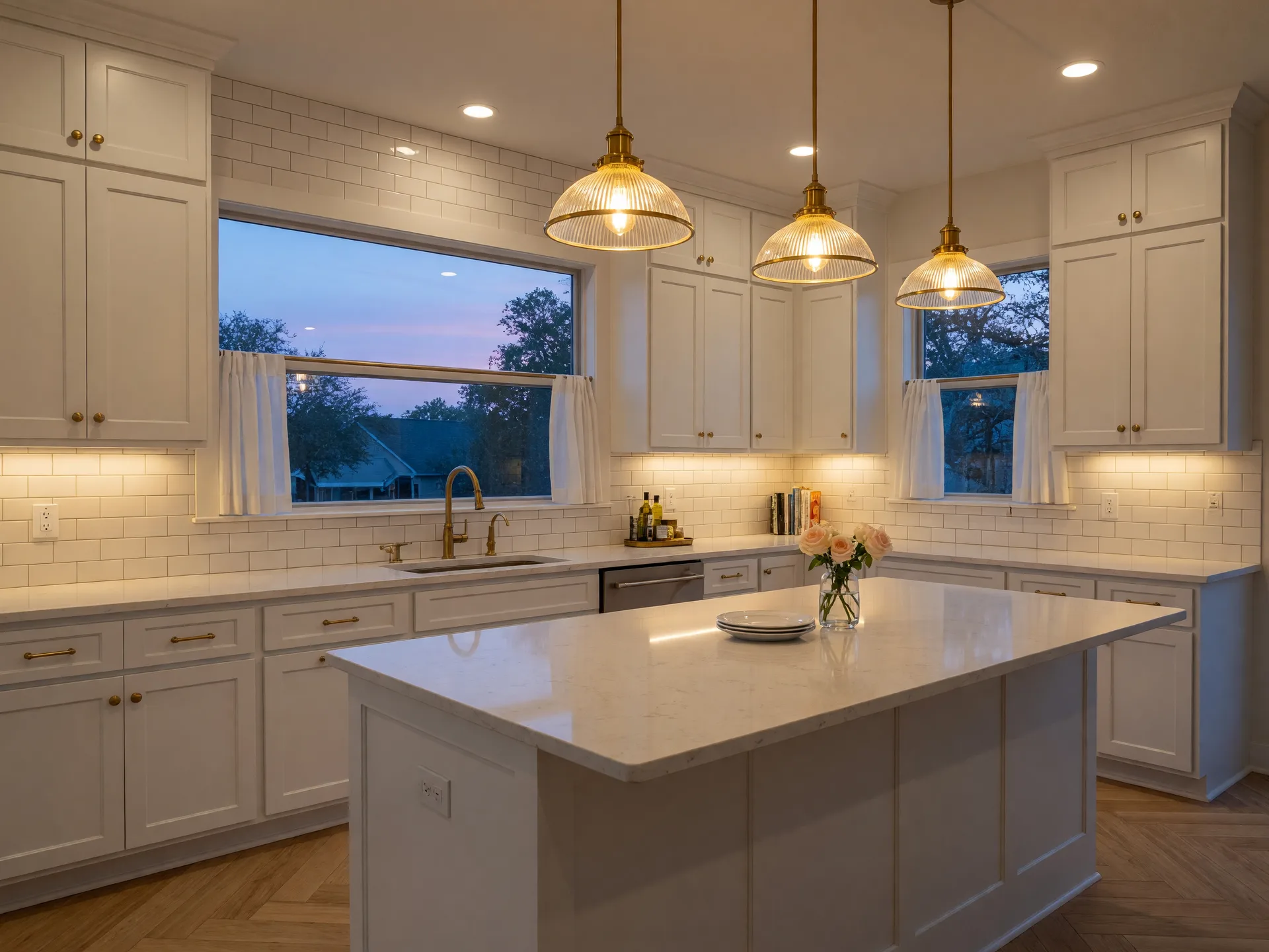 Warm-lit kitchen in a Texas home, Hockley TX