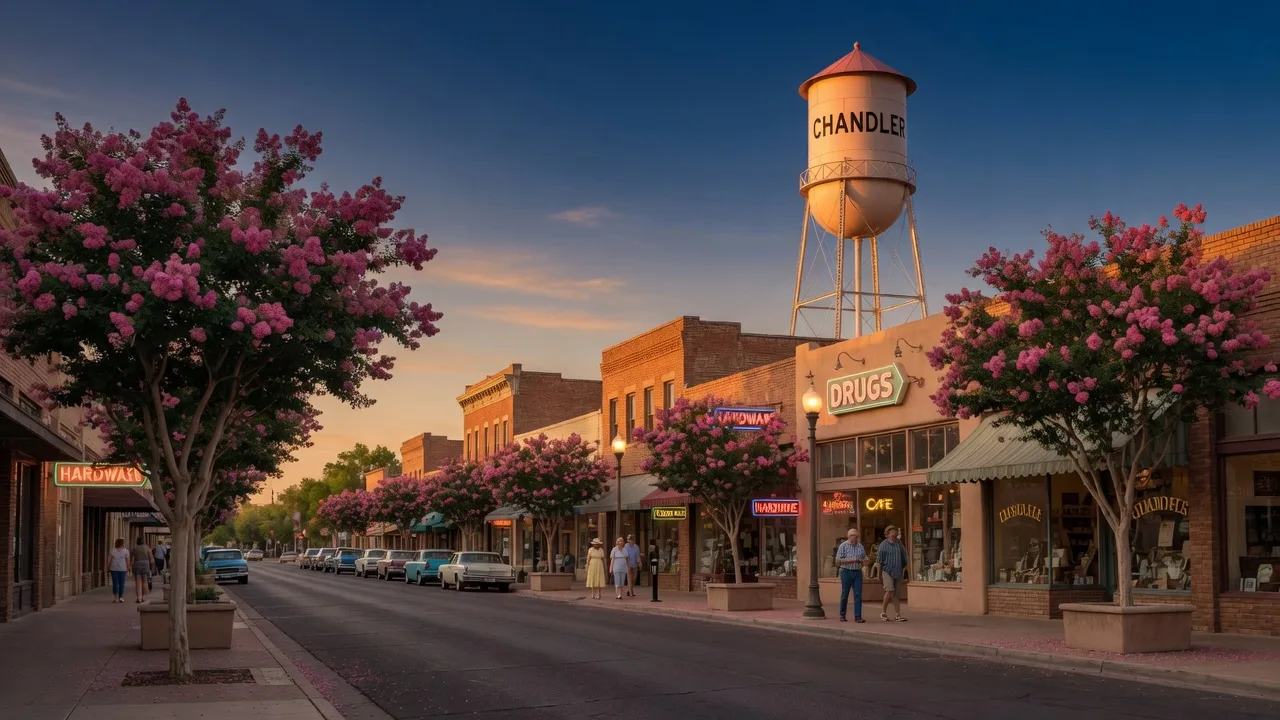 Sunny Chandler neighborhood scenery, Phoenix metro area