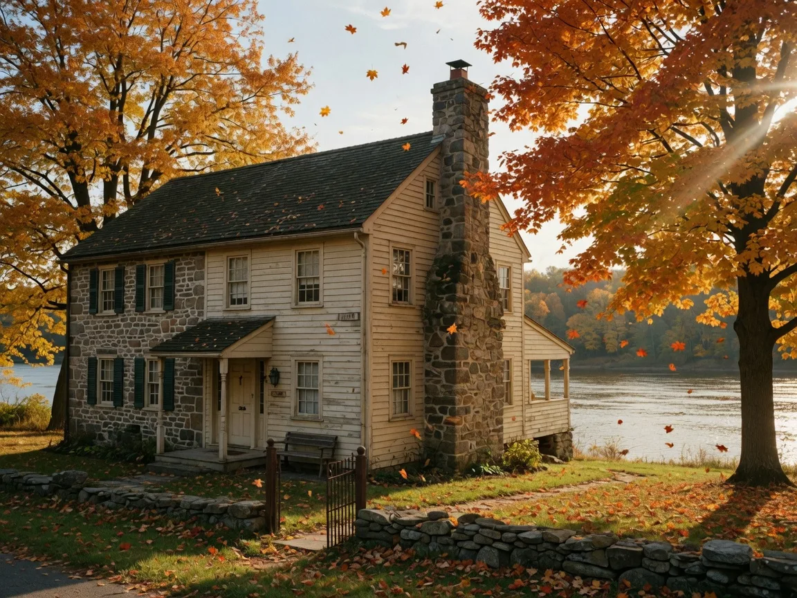 Historic stone Colonial home in New Hope near the Delaware River