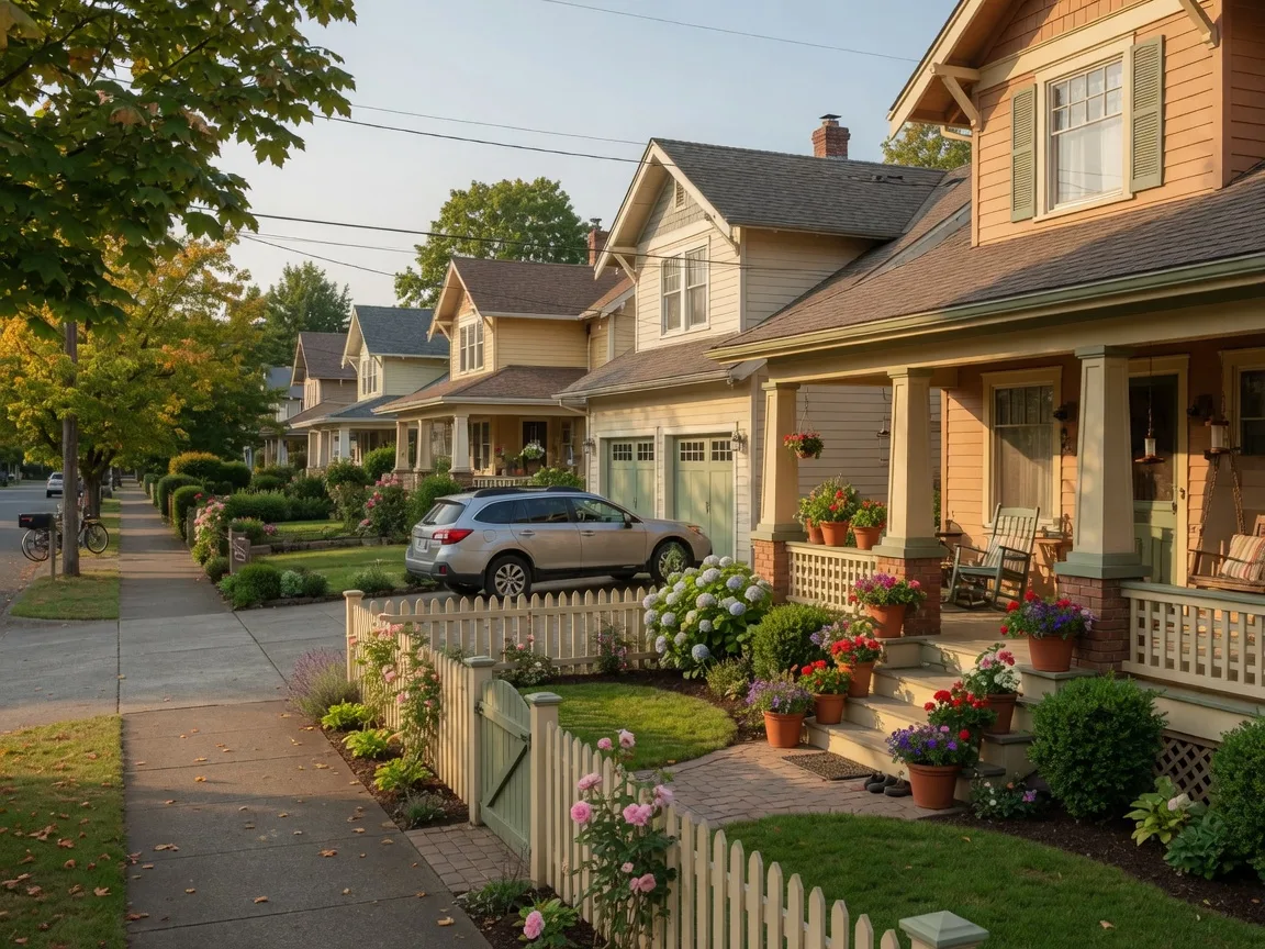 Residential neighborhood with homes for sale in Salem Oregon