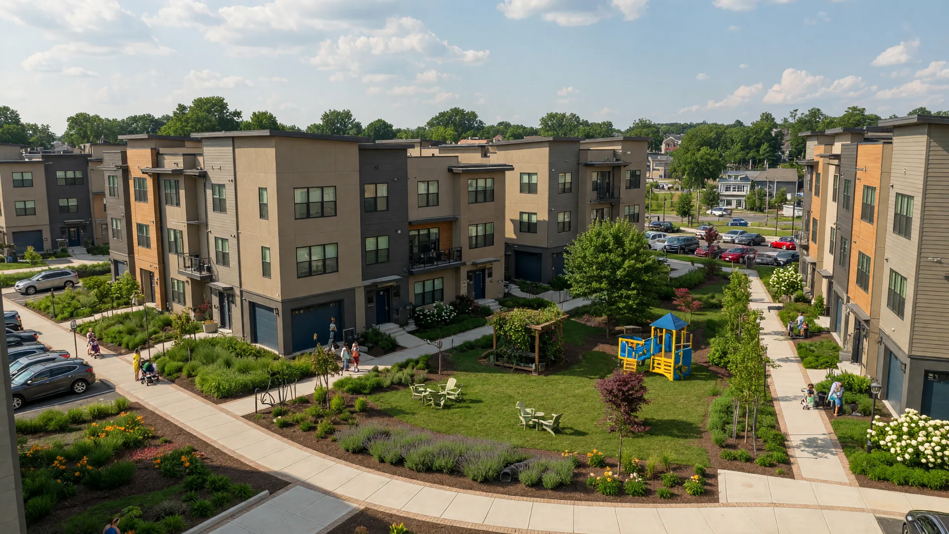 Modern townhomes and condominiums in Fort Washington