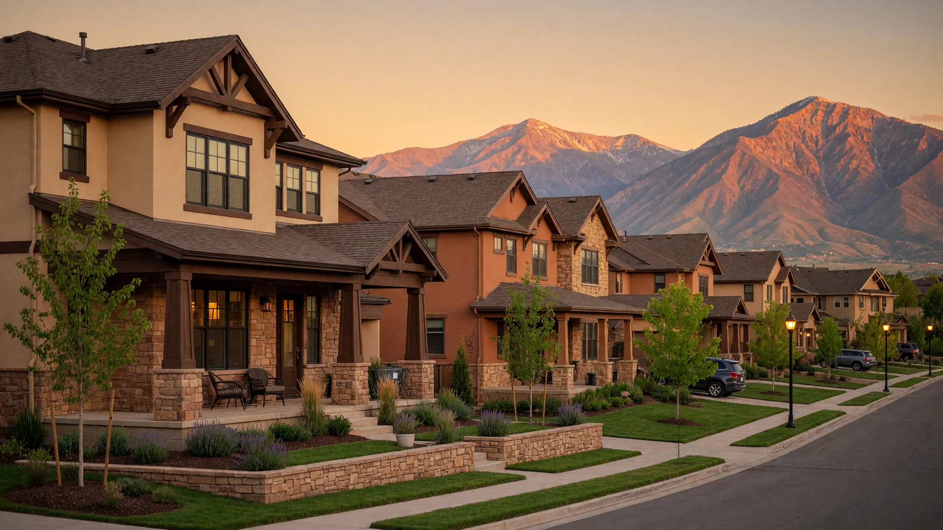 New construction craftsman and mountain modern homes in West Jordan, Utah — south Salt Lake Valley master-planned community with mountain views, family neighborhood