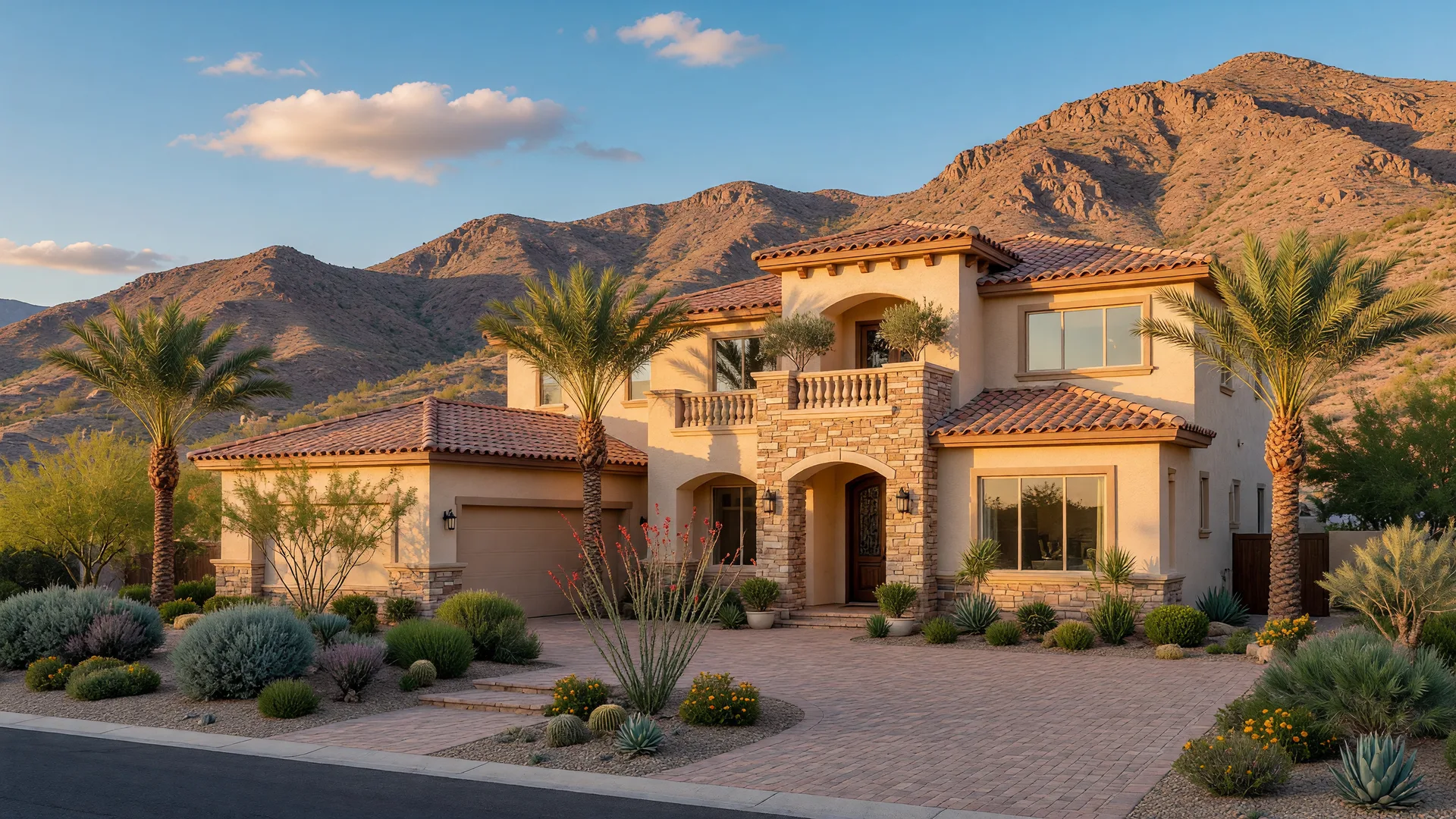 Modern medical office buildings along a Las Vegas corridor at dusk, representative imagery