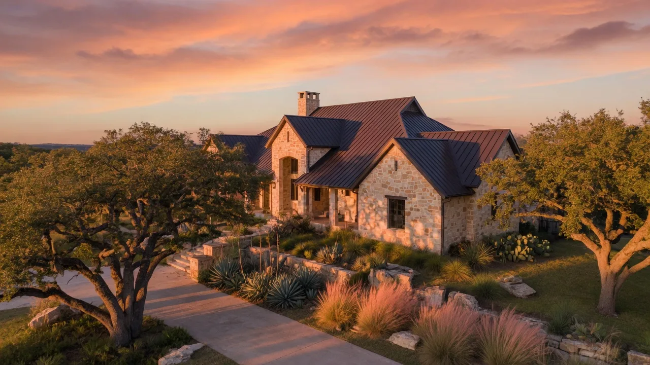 Texas Hill Country home representing the new homestead after relocation from California