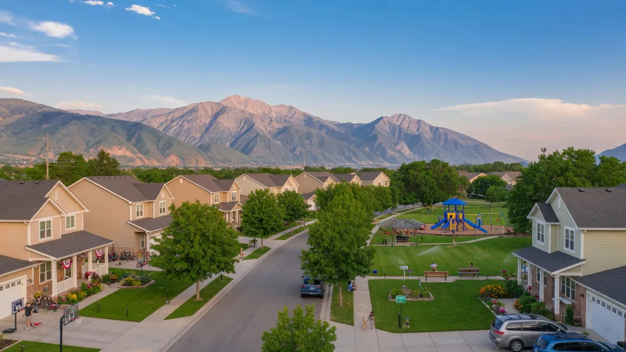 A beautiful Utah suburban neighborhood
