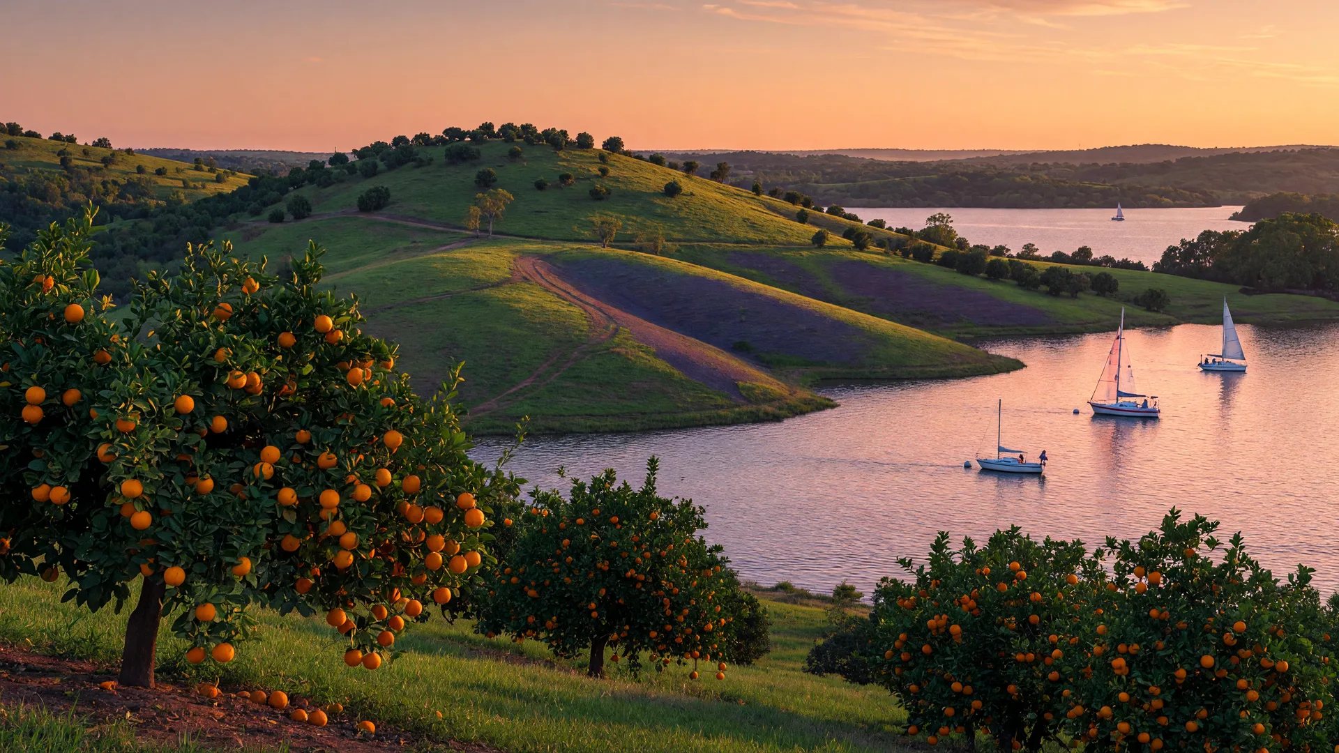 Rolling hills and the Chain of Lakes in Clermont, Lake County, Florida