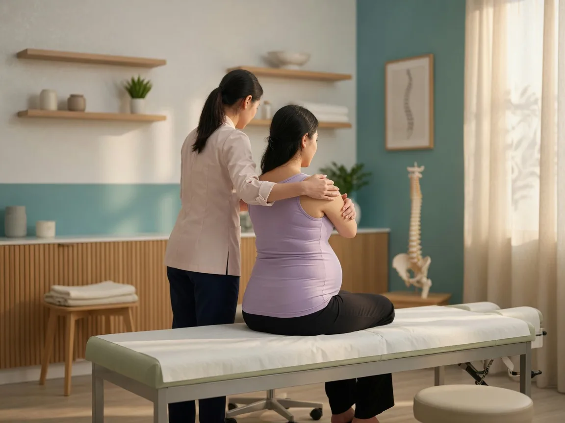 Gentle chiropractic support for an expectant mother at ChiroPrime Orlando