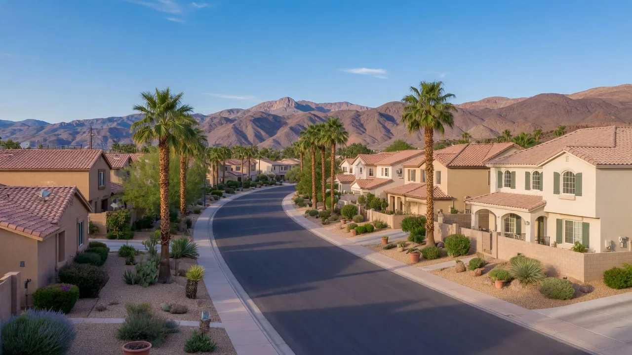 A gated, tree- lined residential street in the South Fork community of Henderson