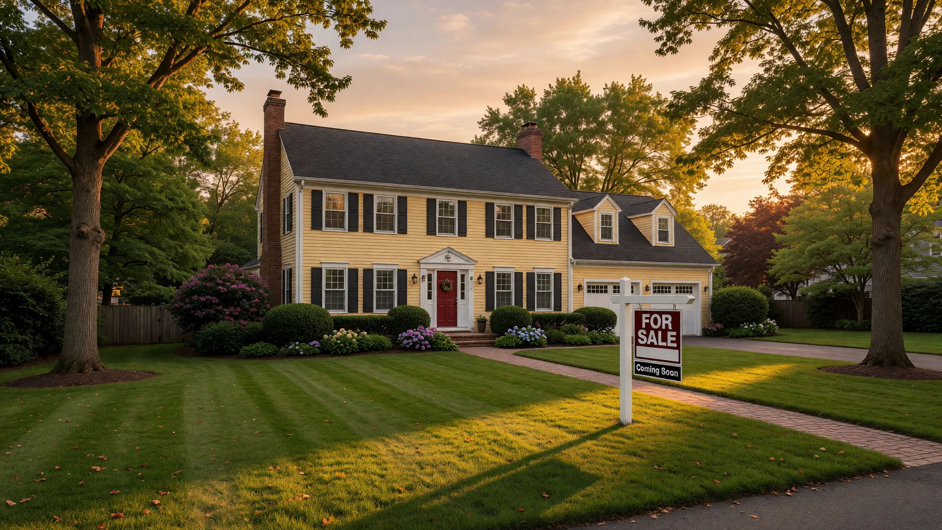 A professional, reassuring image of a classic Connecticut home with warm lighting and a welcoming front porch