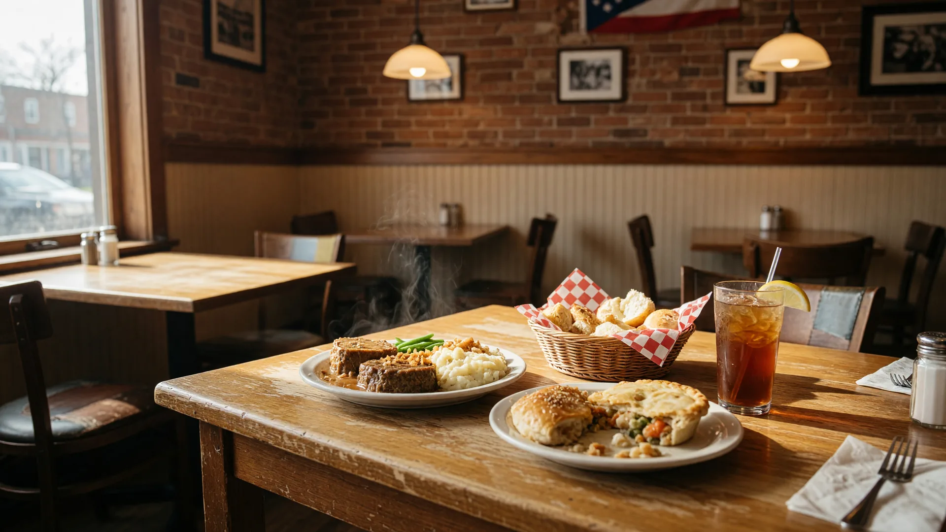 A cozy neighborhood bistro table with comfort food in Euclid, Ohio