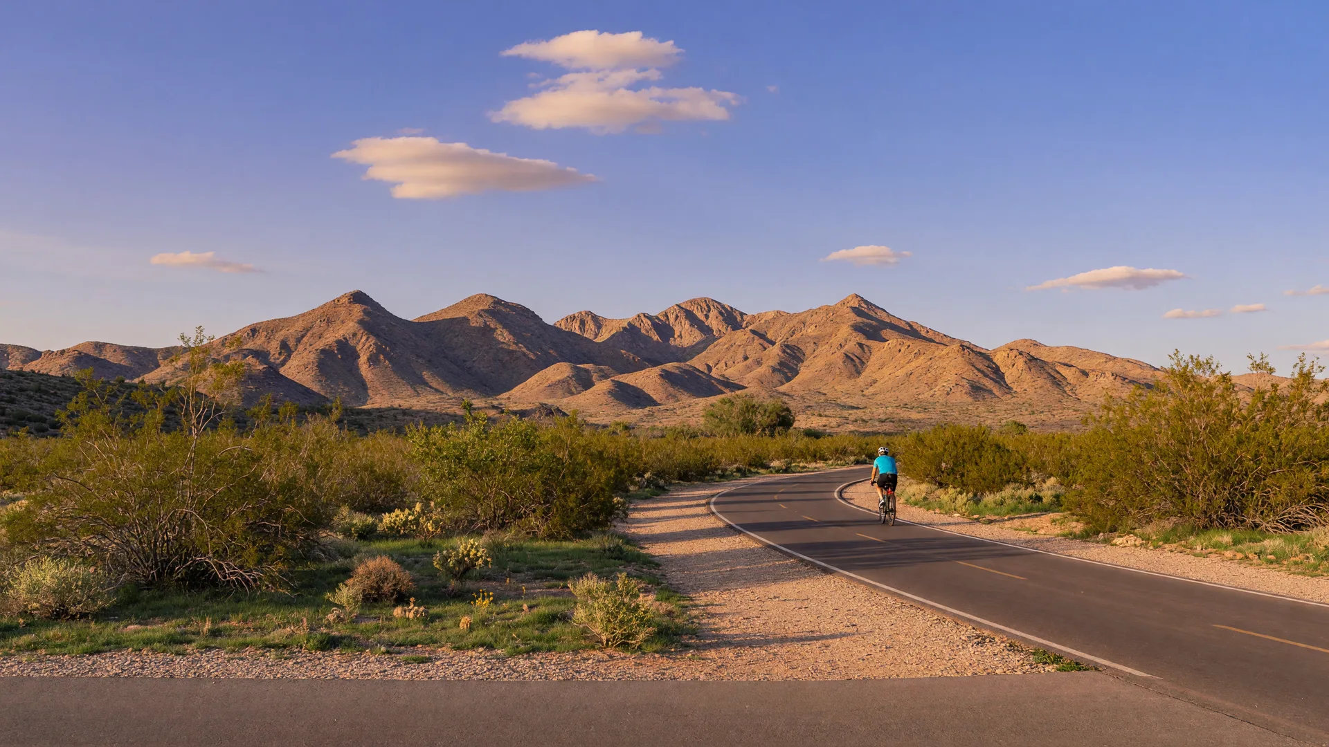 A paved recreation trail through Henderson's desert foothills