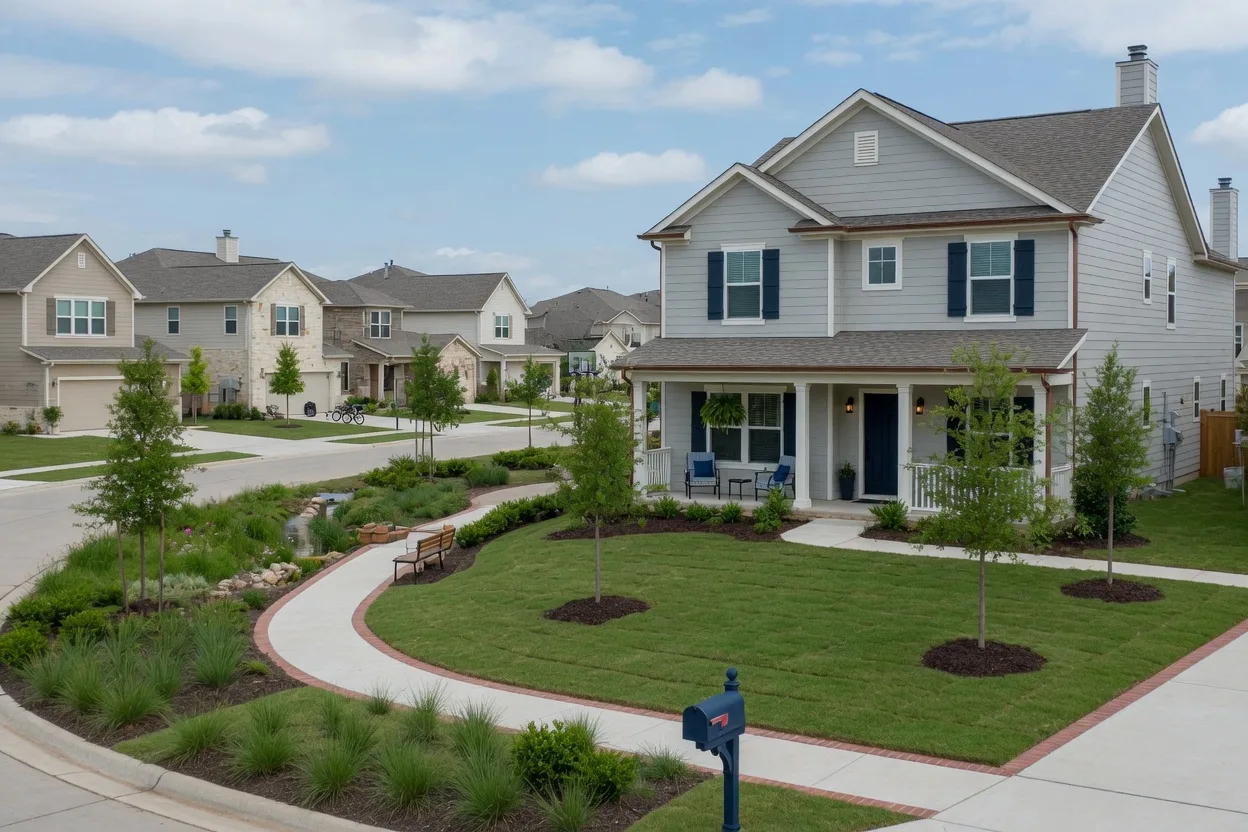 A new-construction home in Justin, Texas