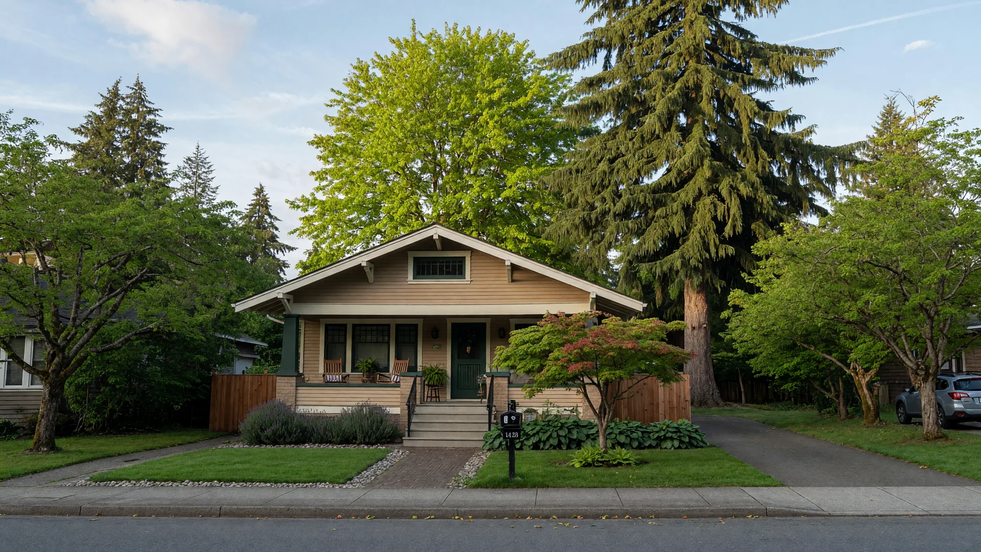 A bright, well-maintained single-level home on a tree-lined residential street in Snohomish County, Washington