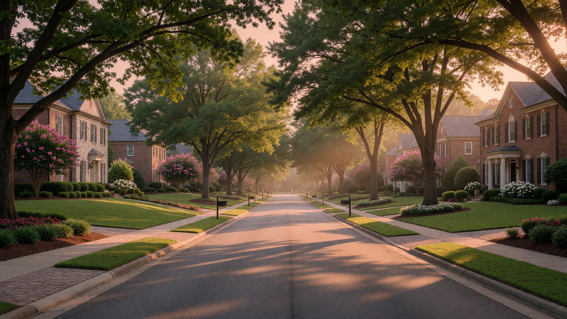 Tree-lined luxury neighborhood in Metro Atlanta
