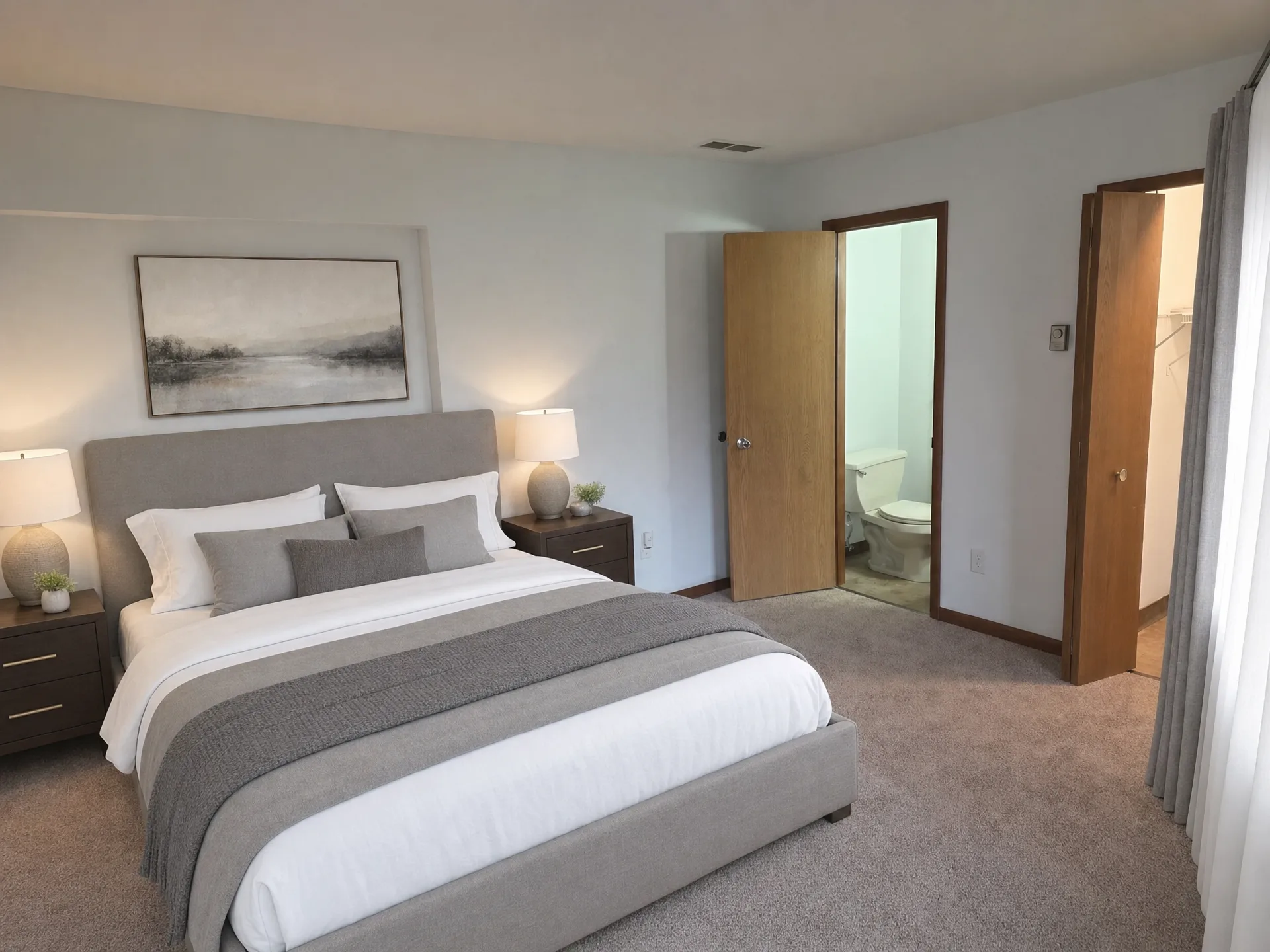 Bedroom virtually staged at 1118 Bernice Dr, Coplay PA