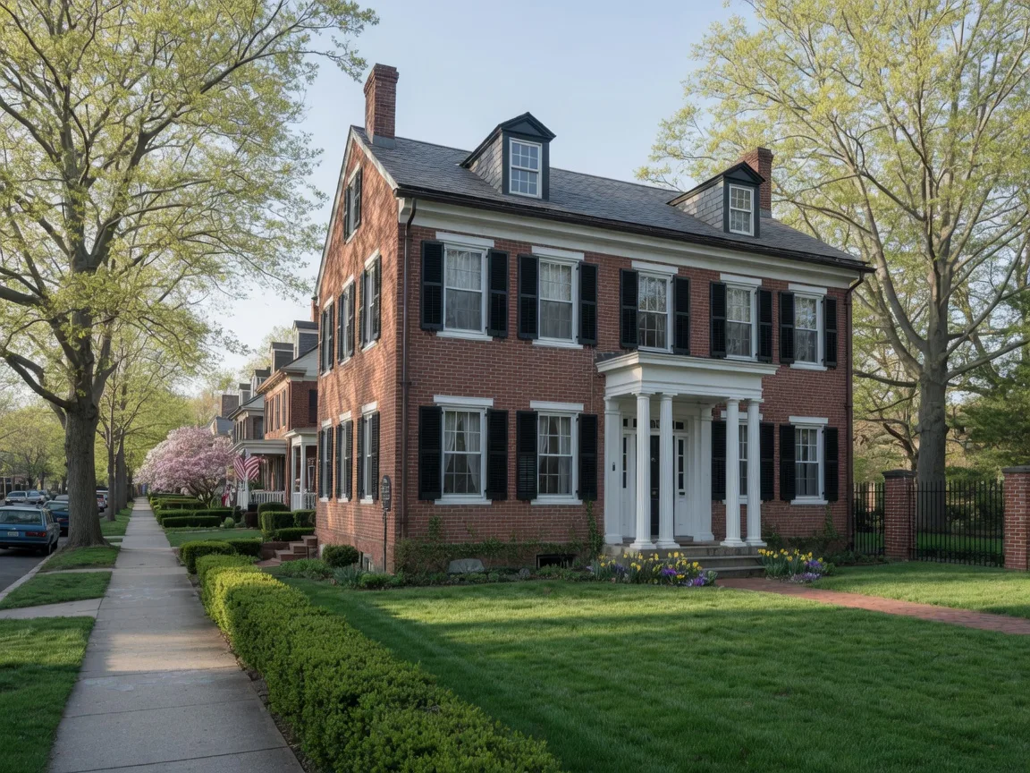 Historic Pennsylvania stone home in Malvern countryside