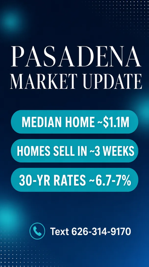Pasadena real estate market update graphic