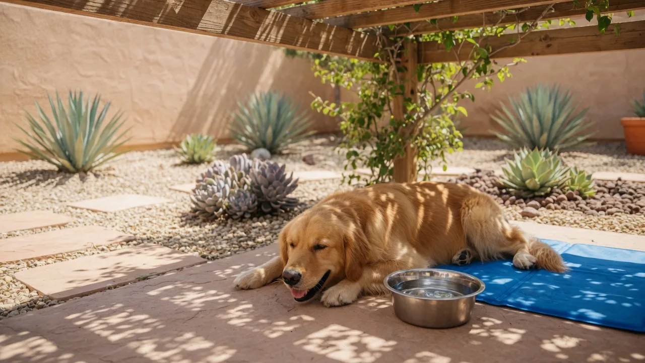 A warm, friendly lifestyle photograph introducing the summer pet safety section of Bev Prock's August 2026 newsletter