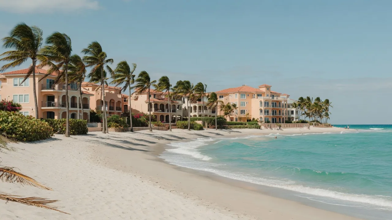 Highland Beach Florida barrier island with Mediterranean-style oceanfront condos