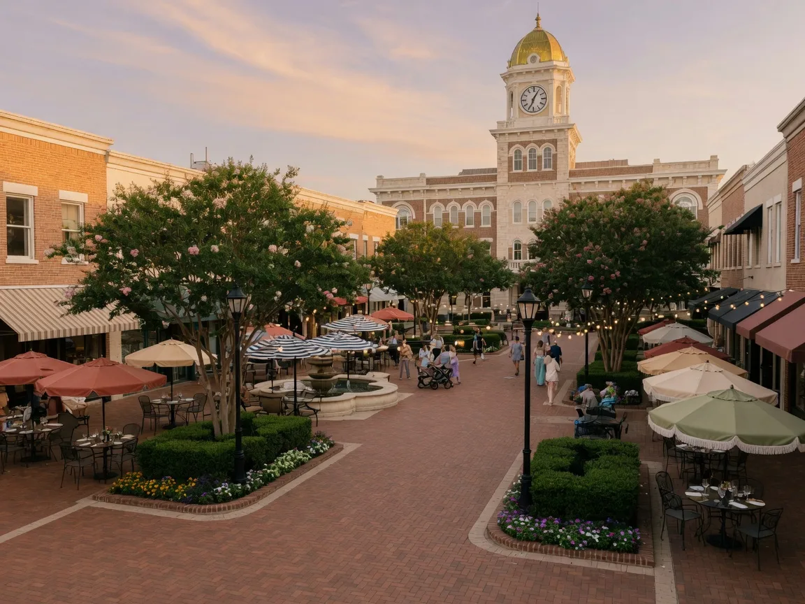 Illustrative image representing the town-center character of Southlake Town Square