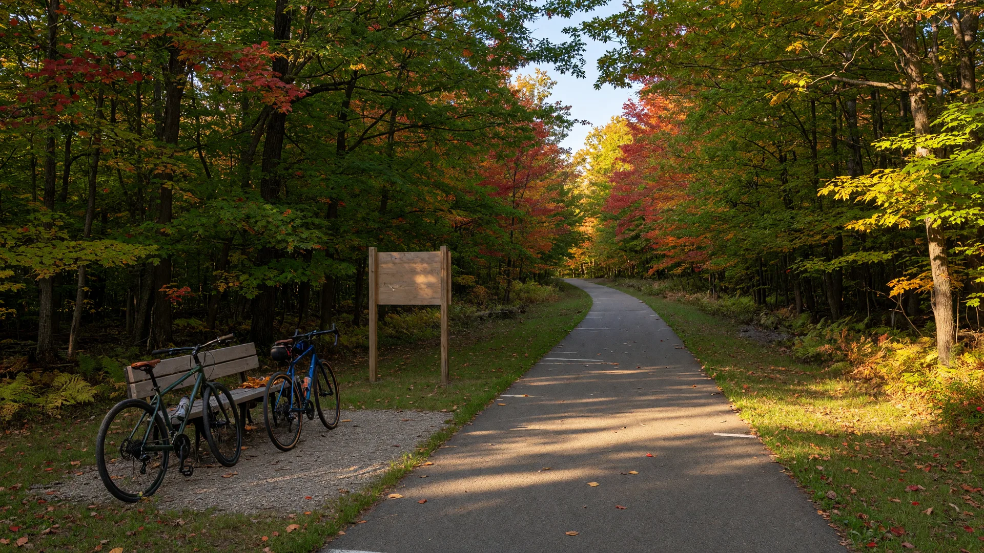Fall bike trail in Mid-Michigan
