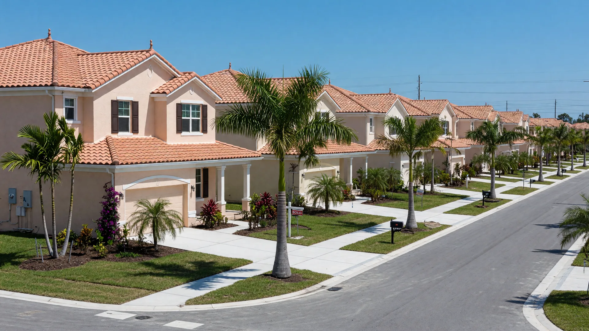 New construction homes in a Florida community