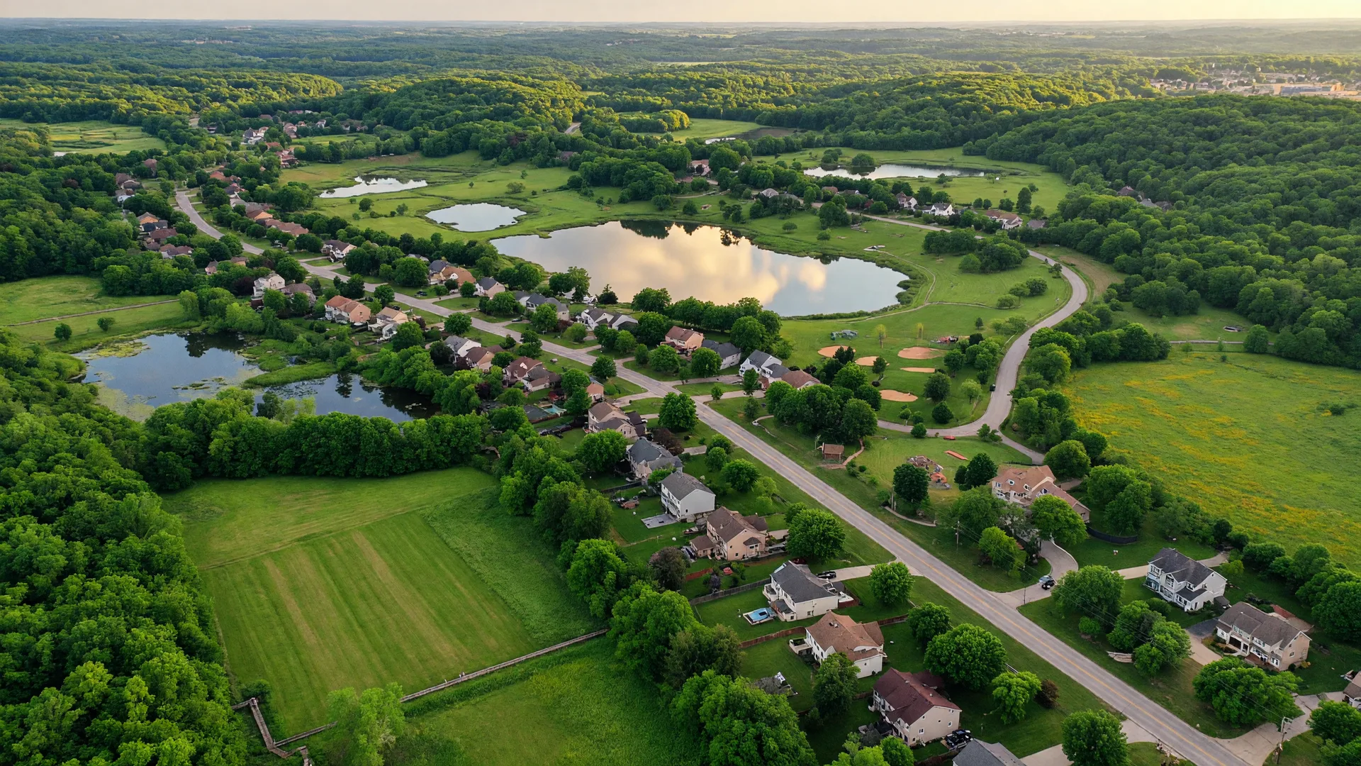 Aerial view of Lake County, Illinois communities served by Ron Rank