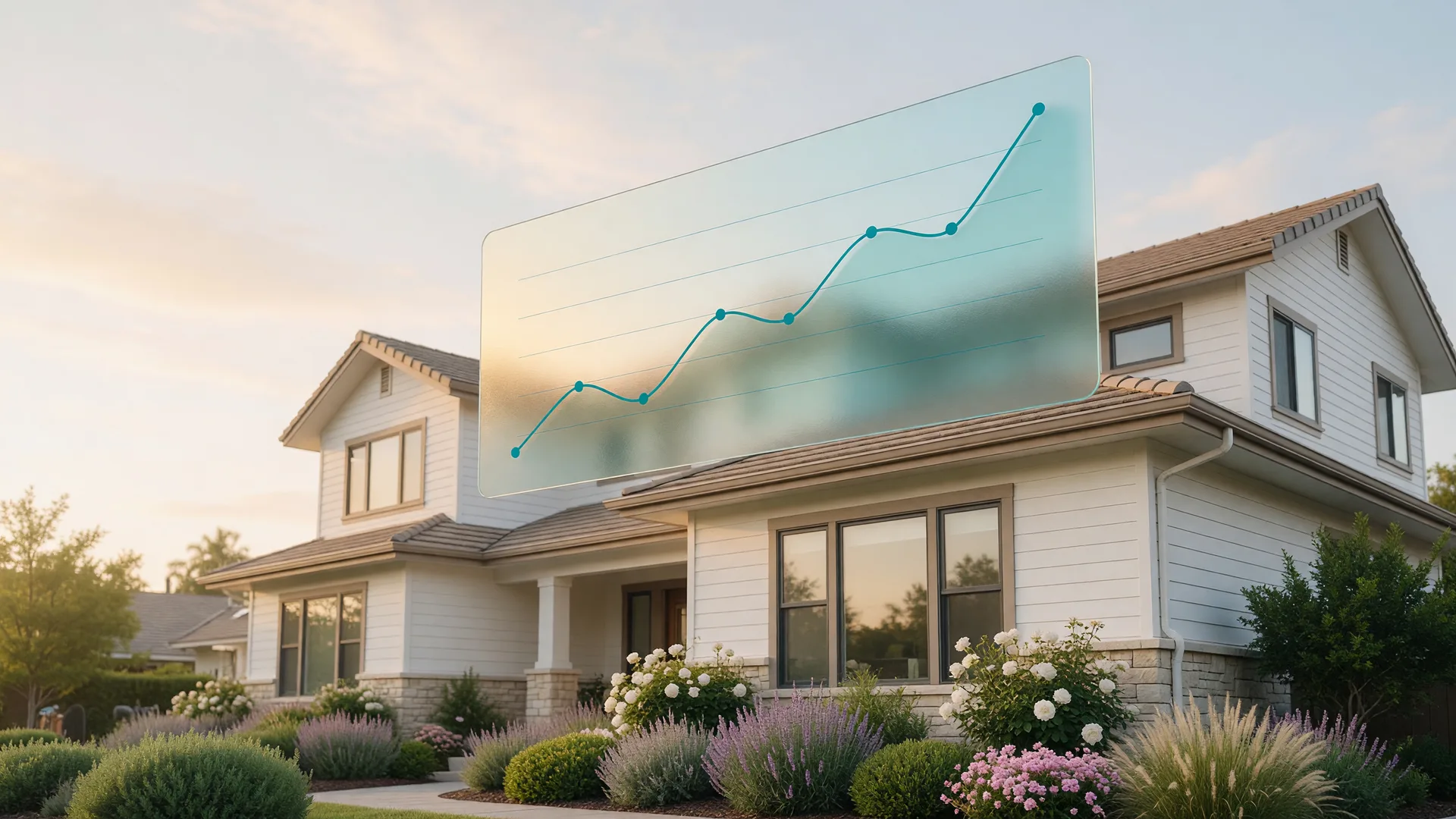 A bright, optimistic professional photograph introducing the current mortgage rates section of Bev Prock's August 2026 newsletter