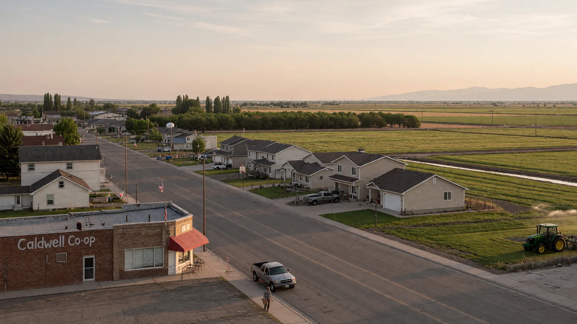 Low-traffic streets and open fields in Star Idaho