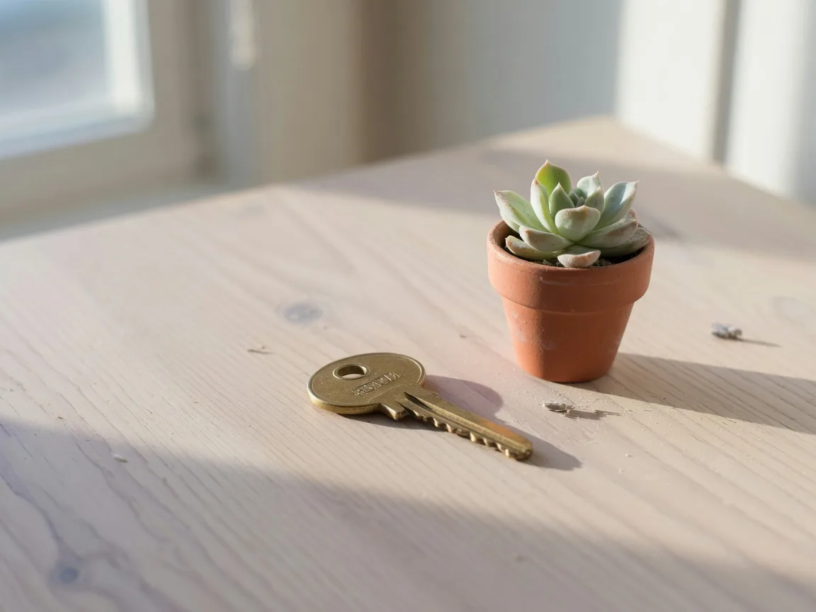 House keys on a table