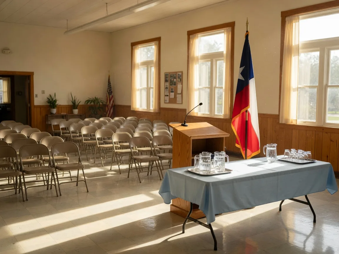 Bright community meeting hall hosting the acoustic set and drum circle in Wimberley