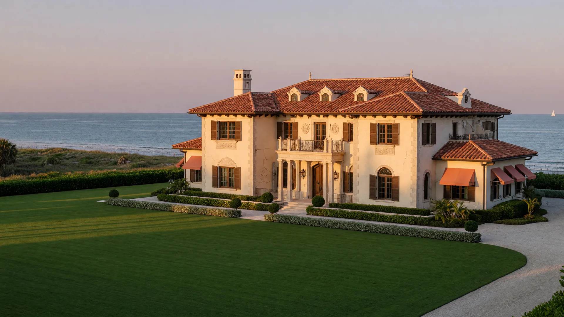 Grand oceanfront estate on the Hillsboro Mile in Hillsboro Beach, Florida