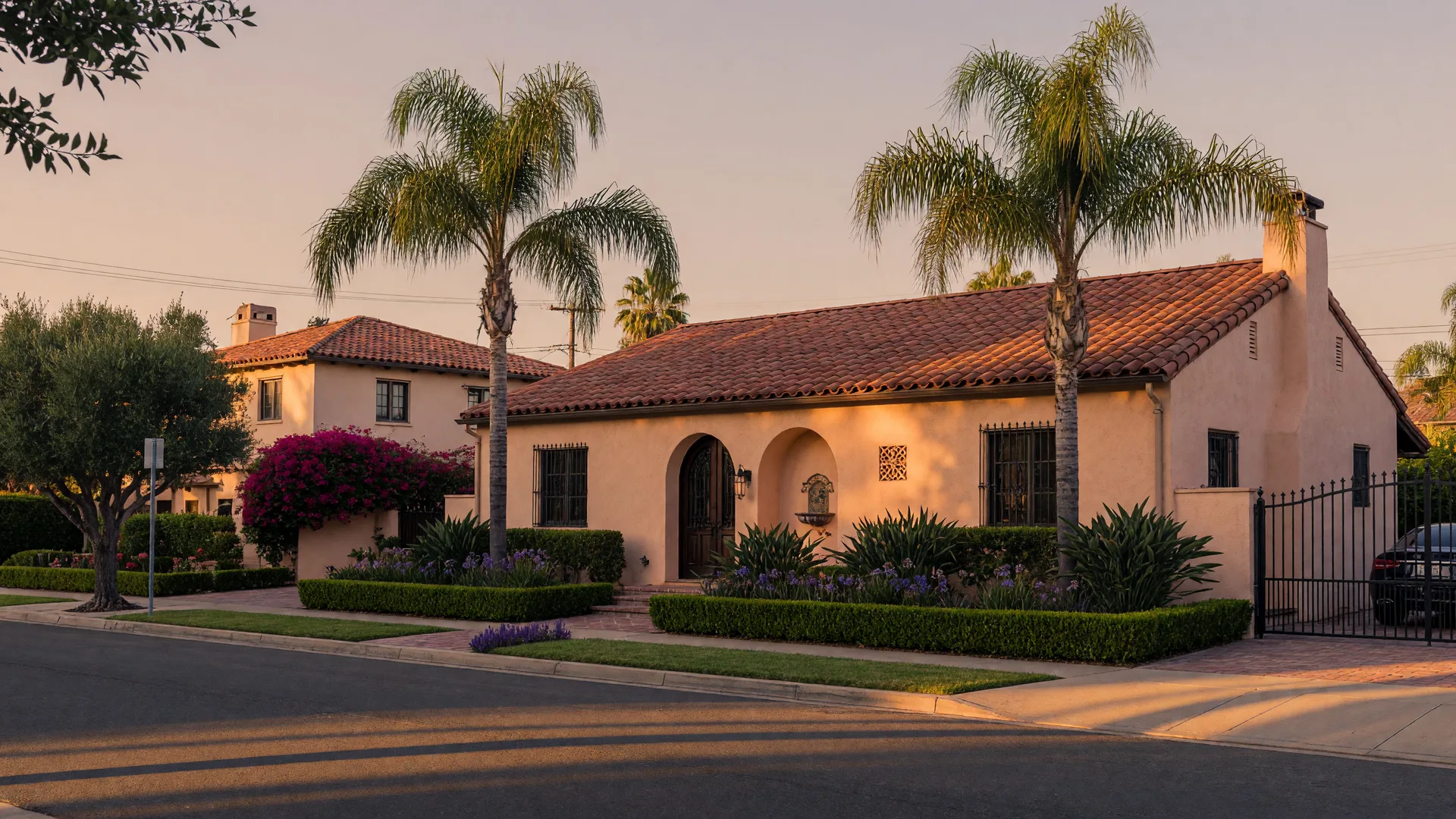Southern California home in late-afternoon light, illustrating estate real estate an executor may be authorized to sell with the proper court documents