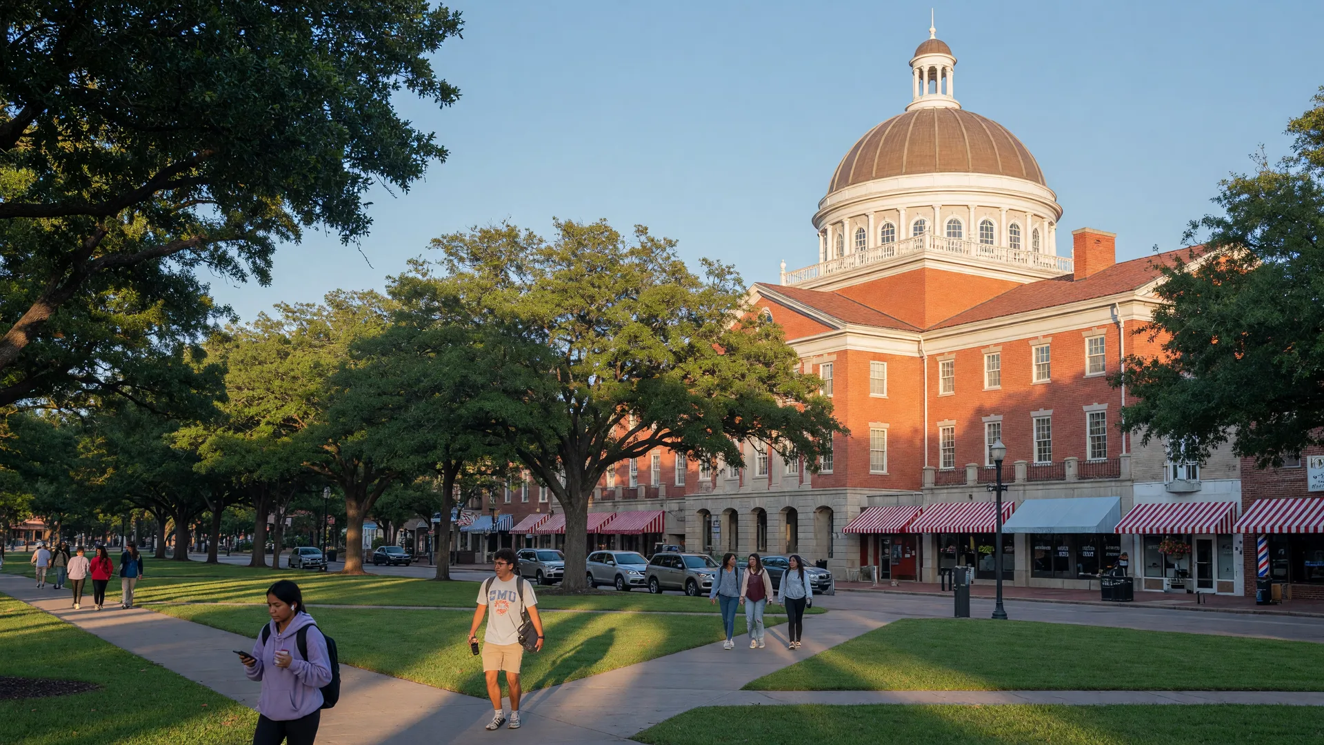 Homes and streetscapes in University Park, Texas