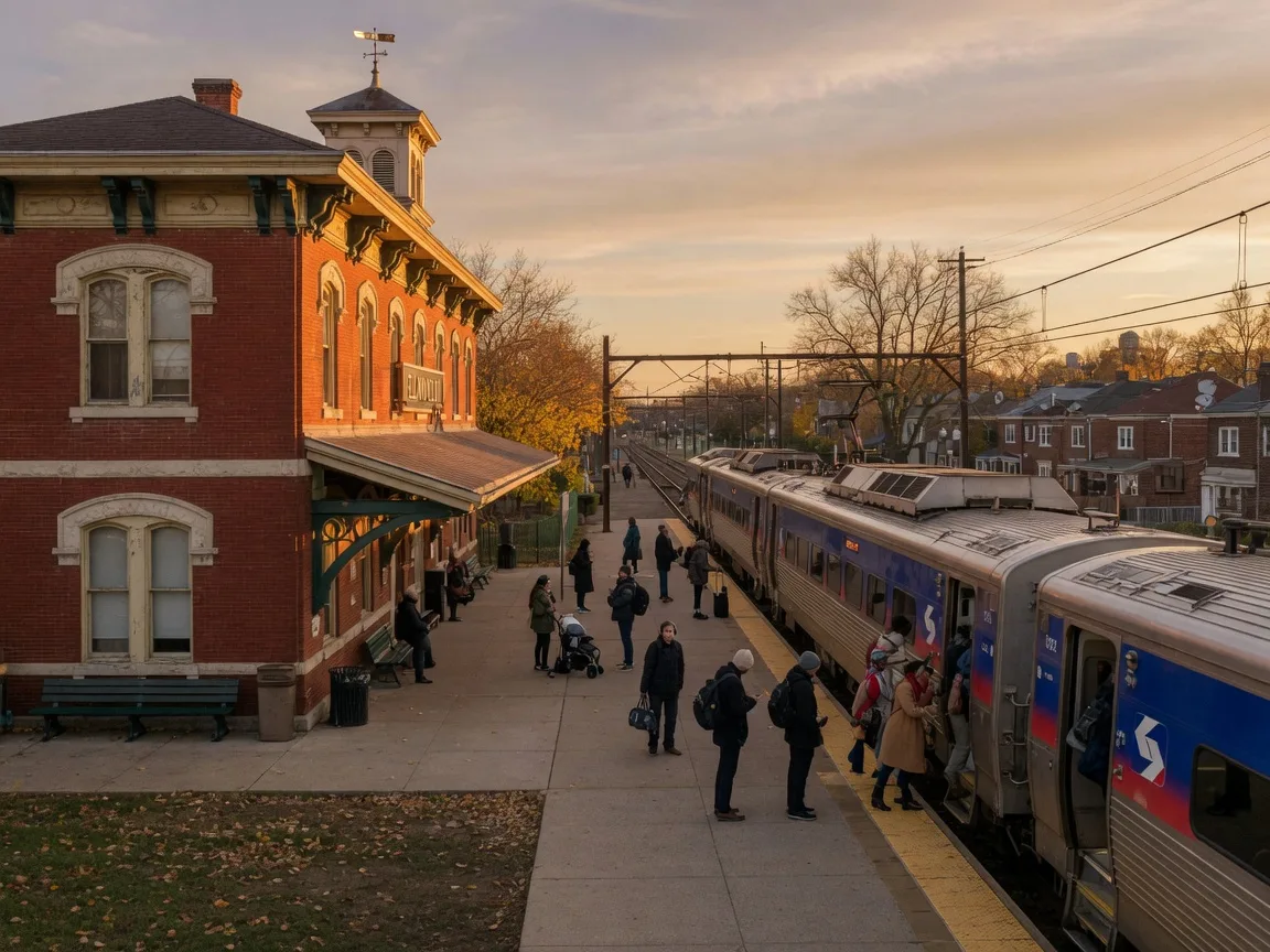 SEPTA Manoa Station on the Norristown High Speed Line