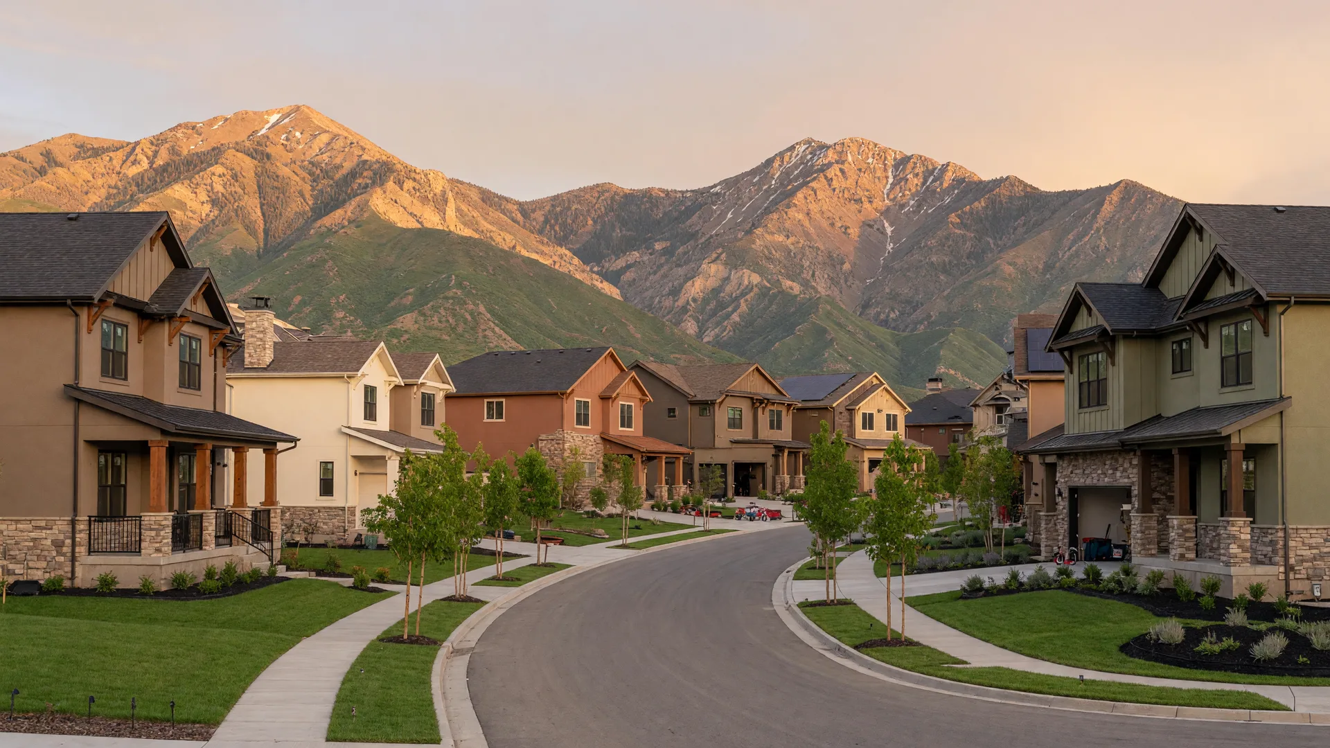 New construction mountain modern and craftsman homes in Layton, Utah — Davis County master-planned community with Wasatch Mountain views, family neighborhood