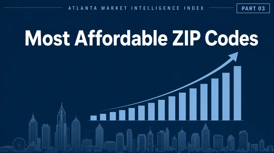 Hero banner graphic for the report on the most affordable ZIP codes in Metro Atlanta